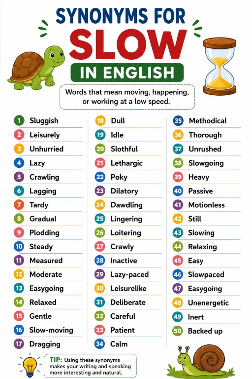 synonyms for slow in english