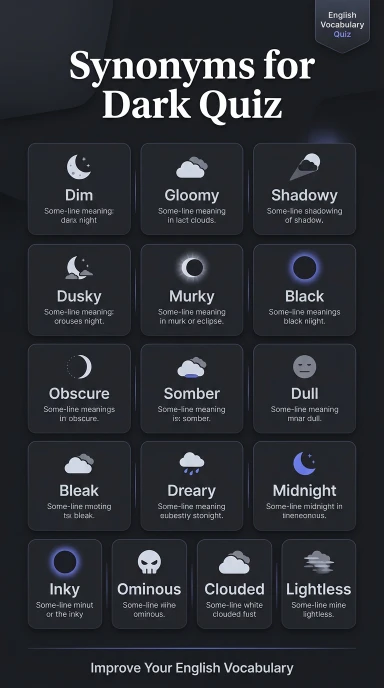Synonyms for Dark Quiz