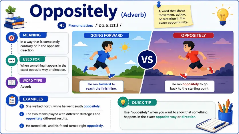 Oppositely