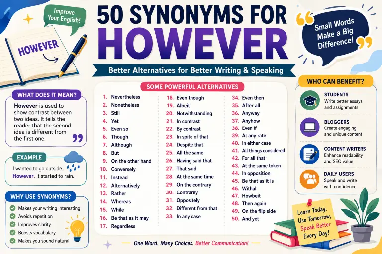 Synonyms For However